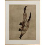 KAIKO MOTI [INDIAN, 1921-1989], LITHOGRAPH, 1964, H 25" W 19", "NEW CATS": Pencil signed and