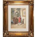 ROBERTI [LATE 19TH] ITALIAN WATERCOLOR, 1882, H 10" W 7", CAVALIER: Signed and dated 1882 at the