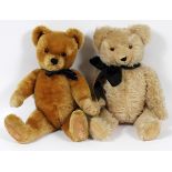 NEVILLE TEDDY BEAR & ONE GERMAN BEAR, 2, H 18 - 19": One English, Neville teddy bear, H 19" and