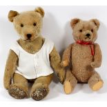 SONNEBURG & HERMAN TEDDY BEARS, 2 PCS., H 15" - 20": One Sonneburg teddy bear, H 20" and one