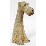 CAST IRON TERRIER DOOR STOP, H 11": in the form of a Terrier dog.