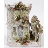 FRENCH PORCELAIN FIGURAL VASE, EARLY 20TH C., H 11", W 9": Four sectioned porcelain vase,
