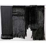 COLLECTION OF FUR THROW BLANKETS & WRAPS, FIVE PIECES, L 54"-84": Including one cashmere throw