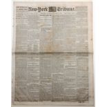 NEW YORK TRIBUNE DECEMBER 27, 1862 FRONT PAGE: articles about civil war