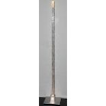 MURANO GLASS FLOOR LAMP, C. 1980, H 73": Tubular form glass floor lamp, mounted to a steel base.