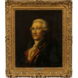 18TH.C. OIL ON CANVAS, 24" X 20", PORTRAIT OF BRITISH NAVAL OFFICER: 24" x 20" is canvas size
