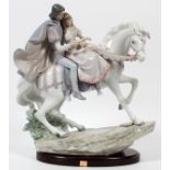 LLADRO PORCELAIN FIGURE GROUP, 'LOVE STORY', H 14", #5991: Number 5991, with wood base.