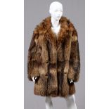 REVILLON GENTLEMAN'S RACCOON FUR COAT, L 39": A gentleman's raccoon fur coat, labeled: Revillon, New
