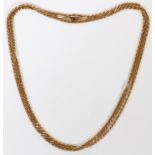 ITALIAN 14KT YELLOW GOLD CHAIN, L 36": Fitted with a lobster clasp. "Milor", fine. Measuring L. 36",