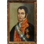 SPANISH OIL ON CANVAS, C. EARLY 20TH C., H 22", W 14" "PORTRAIT OF FERDINAND VII" [KING OF SPAIN]: