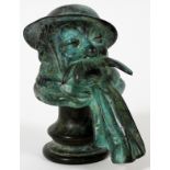 BRUCE BAIRNSFATHER [BRITISH 1888-1959], BRONZE MASCOT, H 4": A bronze radiator cap in the form of