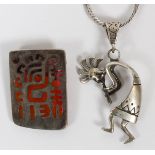 MEXICAN & NATIVE AMERICAN STERLING JEWELRY, 2 PCS: Including a Mexican Taxco sterling pin, H. 2" x 1