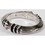 BRIAN BERGNER STERLING BANGLE BRACELET, 1986, W 3 1/2": A lady's sterling silver bangle bracelet