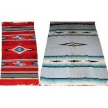 SOUTHWEST AMERICAN NAVAJO WOOL RUGS, 3'0" X 1'7", 4'5" X 6'1": Including one Navajo wool rug,