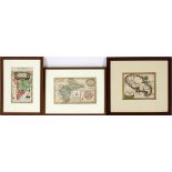 ANTIQUE ENGLISH & FRENCH MAPS, THREE, H 4 1/2"-6 3/8" W 3 3/4"-7 1/2": Including one English map