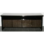 GIORGIO COLLECTION ITALIAN SIDEBOARD, MODERN, H 30", L 81", D 21": A high gloss lacquer sideboard by