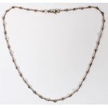 ITALIAN 14KT WHITE GOLD NECKLACE, L 17": Link style with a lobster claw clasp, stamped "Cit