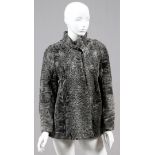 LADY'S LAMB FUR JACKET, L 21", WRUBEL & KOZIN: A lady's grey lamb's fur jacket; labeled: Furs by