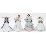 LLADRO PORCELAIN ANGEL TREE TOPPERS, FOUR, H  7"-8": Including "Angelic Melody", number 5963;  "