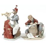 LLADRO NORMAN ROCKWELL PORCELAIN FIGURES, TWO, H  7 1/2" & 10 1/2", #1406 & #1408: Including  "