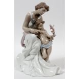 LLADRO PORCELAIN FIGURE GROUP, 'WHERE LOVE  BEGINS', H 13", #7649: Number 7649, signed P.  Perez