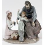 LLADRO PORCELAIN FIGURE GROUP, 'THE LOVING  FAMILY', H 11", W 8", #5848: Number 5848.