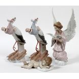 LLADRO PORCELAIN FIGURES, FOUR, H 2 1/2"-12":  Including "Sleepy Time", number 6497, H.2 1/2" x  6