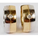 .20CT DIAMONDS HUGGIE CLIP STYLE EARRINGS, DIA  8/16":  A pair of .20ct diamonds and 18kt yellow