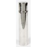 TIFFANY & CO. STERLING TRAVEL TOOTHBRUSH CASE,  EARLY 20TH C., L 6 1/2":  A cylindrical sterling