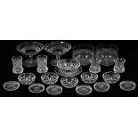 WATERFORD, VAL ST. LAMBERT & OTHER CRYSTAL  TABLEWARE, 21 PIECES:  Waterford crystal  includes 2