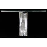 LALIQUE MOLDED & FROSTED GLASS STAG WALL  BRACKET, H 11", W 20", D 10":  The chrome wall  bracket