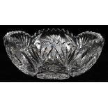 UNGER BROTHERS AMERICAN CUT GLASS BOWL DIA 8":   Hand cut crystal. Circa 1900.
