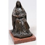 AFTER BESSIE POTTER VONNOH, BRONZE SCULPTURE, H  12", W 6 3/4" MOTHER & CHILD:  Signed; dark