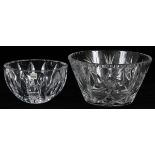 SLOVAKIA CRYSTAL AND AMERICAN CUT GLASS BOWLS,  TWO:  The Miller Rogaska crystal bowl is H 4",