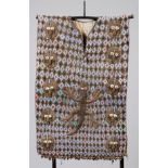 AFRICAN BEADED TRIBAL CHIEF'S TUNIC, W 24", L  74" OVERALL:  An African beaded ceremonial  tunic,