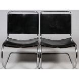 LUDWIG MIES VAN DER ROHE FOR KNOLL MR 10 LOUNGE  CHAIRS, C. 1965, PAIR, H 30":  Each  chrome-