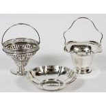 AMERICAN STERLING BASKETS & GORHAM BOWL,  EARLY-MID 20TH C., THREE PIECES:  Sterling  silver baskets
