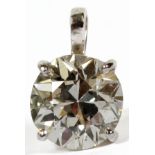 1.92 CT DIAMOND PENDANT J COLOR, VS2 CLARITY,  GIA:  Brilliant cut diamond, J color, VS2  clarity.