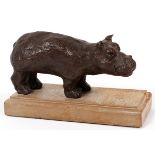 MARGARET BURTON VALPEG BRONZE HIPPO L 8":