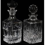 WATERFORD, CUT CRYSTAL DECANTER, + ONE OTHER, 2,  H 9" - 10":  One 'Lismore' pattern decanter