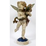 G. LELLI, FLORENTINE CUPID SCULPTURE, C. 1876, H  20 1/2":  Signed G. Lelli, Firenze. Cherub