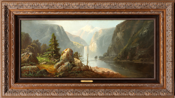 GEORGE GUNTHER HARTWICK [AMERICAN, 1817-1899],  OIL PAINTING, H 14", W 32", "THE ROCKIES":   Depicts