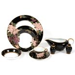 FITZ & FLOYD 'CLOISONNÉ PEONY' DINNER SET, 46  PIECES:  Including 7 dinner plates, Dia.10", 8  salad