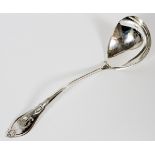 WHITING MFG. CO. 'ARMOR' STERLING SOUP LADLE, C.  1871, L 12":  Sterling silver soup ladle with