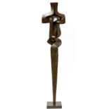 SOREL ETROG, BRONZE SCULPTURE #4/7 H 49",  KNOTTED FIGURE:  Signed and numbered 4/7 [see  additional