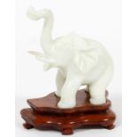 CHINESE HARDSTONE ELEPHANT, H 3":  hand carved  from a single stone. From a pominent Dearborn