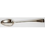 GEORGE III STERLING STUFFING SPOON BY SOLOMON  HOUGHMAN, LONDON, 1796-97, L 11 1/2":  Hallmarks