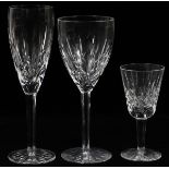 WATERFORD 'WESTHAMPTON' & 'LISMORE' CRYSTAL  STEMWARE, 17 PIECES:  Including, in the  "