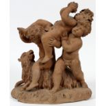 IN THE MANNER OF MICHEL CLAUDE CLODION,  TERRACOTTA SCULPTURE, 19TH C., H 14 1/2" W 13" D  9":