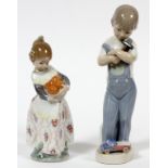 LLADRO PORCELAIN FIGURES, TWO, MECHANIC BOY AND  VALENCIAN GIRL:  The Lladro figure" Mechanic  Boy",